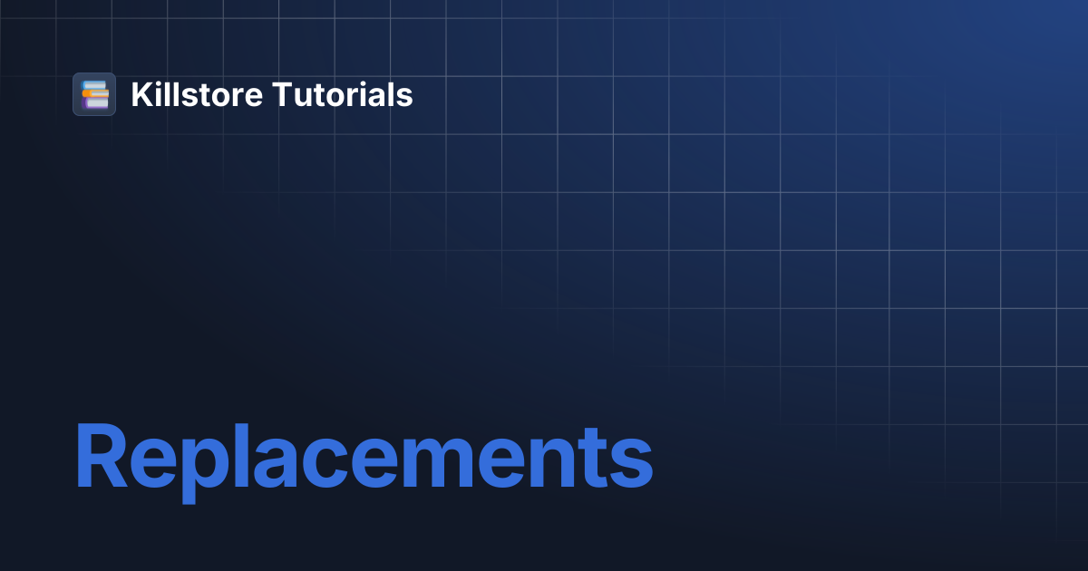 Replacements | Clothes streaming tutorials | Killstore Tutorials